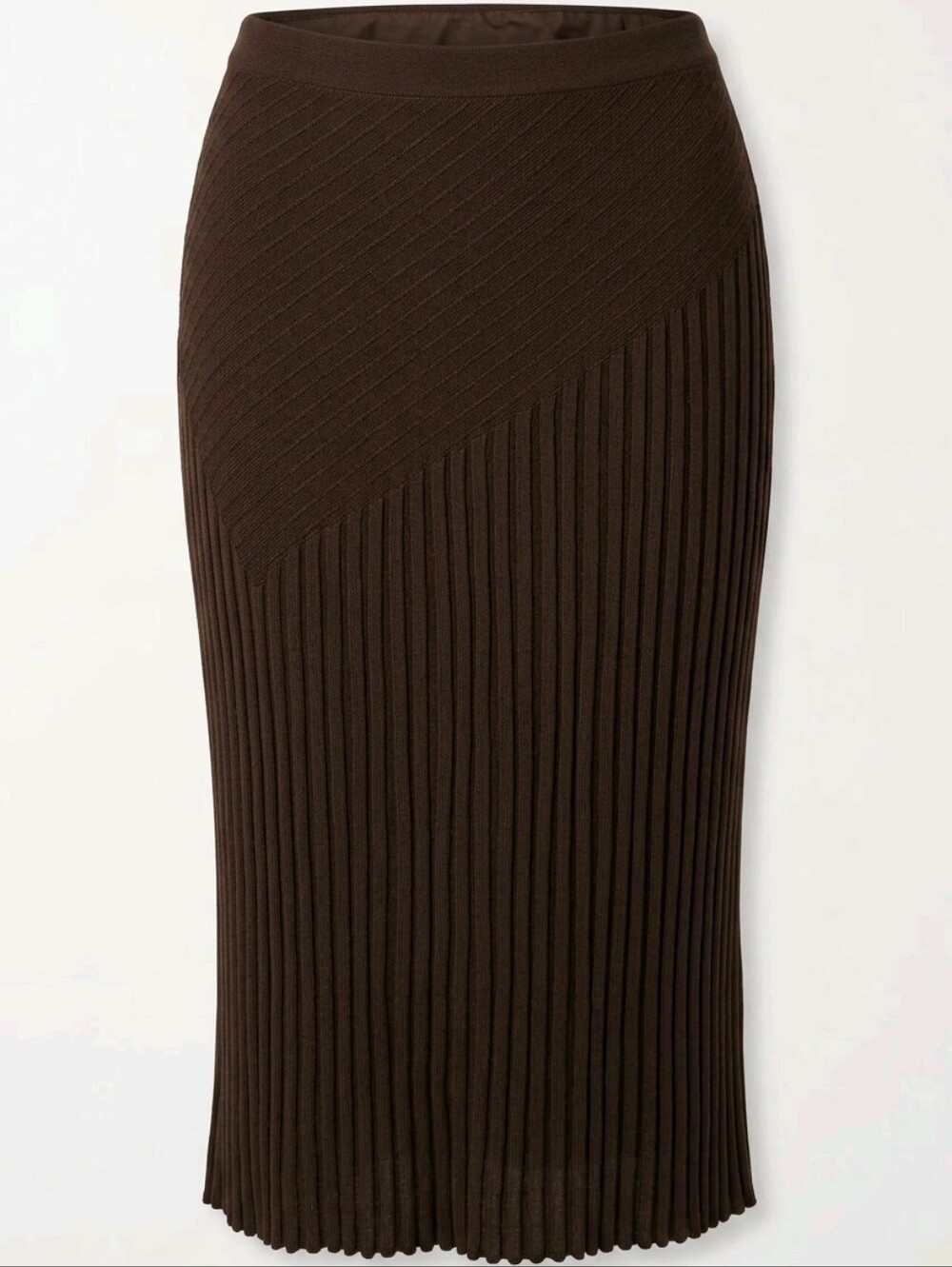 Nic+Zoe  Brown Pleated knit sweater Skirt lined knee length Petite Medium
